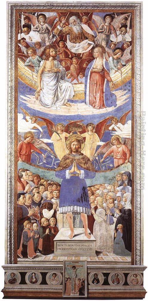 St Sebastian Intercessor painting - Benozzo di Lese di Sandro Gozzoli St Sebastian Intercessor art painting